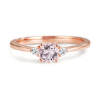 pierścionek złoto czerwone 750/18 K Morganit różowy, Diament 0.065 ct, 2 kamienie, w-si