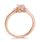 pierścionek złoto czerwone 750/18 K Morganit różowy, Diament 0.065 ct, 2 kamienie, w-si