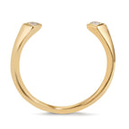 pierścionek złoto żółte 750/18 K Diament 0.07 ct, 2 kamienie, [Carrée], w-si