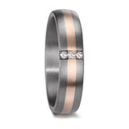 obrączka partnerska tantal 999, złoto różowe 585/14 K Diament 0.045 ct, 3 kamienie, w-si