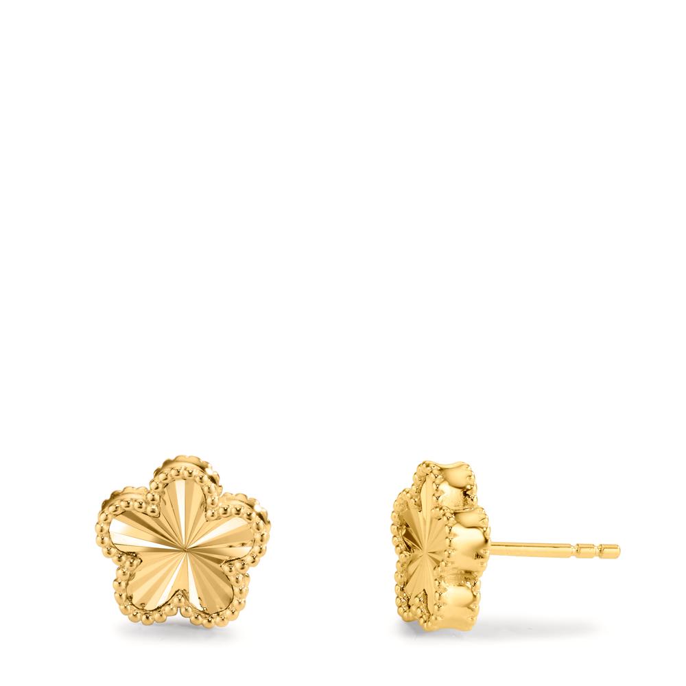 Ohrstecker Silber Zirkonia gelb vergoldet Blume Ø10 mm