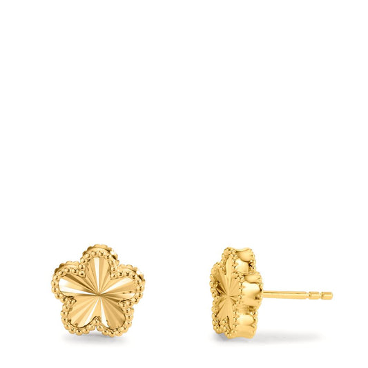 Ohrstecker Silber Zirkonia gelb vergoldet Blume Ø10 mm