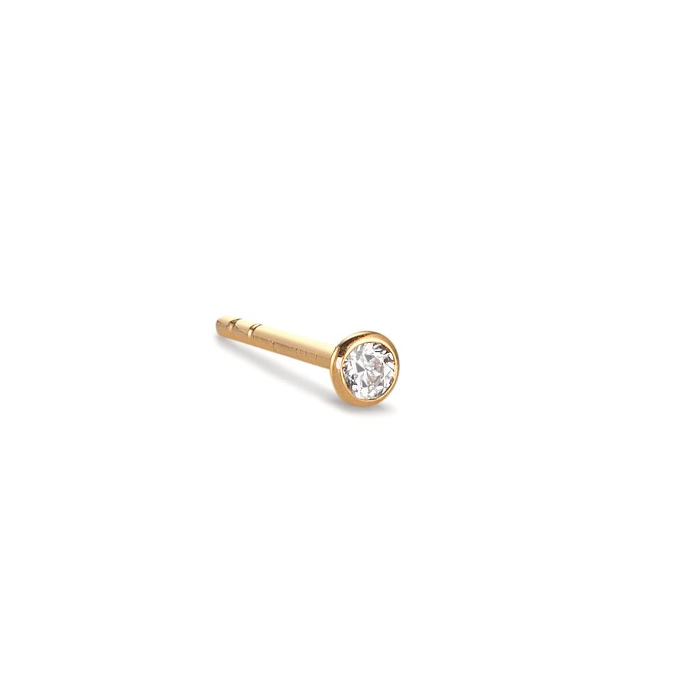 kolczyk wkrętka (1 sztuka) złoto żółte 750/18 K Cyrkonia Ø2.5 mm
