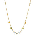 Naszyjnik złoto żółte 750/18 K Cytryn 0.20 ct, 2 kamienie, Ametyst zielony, 0.30 ct, 4 kamienie, Perydot 0.13 ct, 2 kamienie, Topaz 0.43 ct, 3 kamienie, Kwarc 0.12 ct, 2 kamienie 40-45 cm