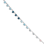 Naszyjnik złoto białe 750/18 K Topaz 1.31 ct, 12 kamienie, Topaz London Blue 0.41 ct, 3 kamienie, Kwarc 0.06 ct, 2 kamienie, Kwarc różowy 0.19 ct, 4 kamienie 40-45 cm