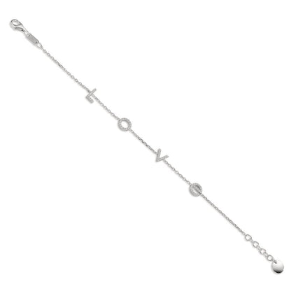 bransoletka srebro Cyrkonia rodowany 16-18 cm