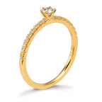 pierścionek zaręczynowy złoto żółte 750/18 K Diament 0.20 ct, 17 kamienie, [Brillant], w-si