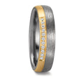 obrączka partnerska tantal 999, złoto żółte 585/14 K Diament 0.11 ct, 11 kamienie, w-si