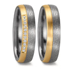 obrączka partnerska tantal 999, złoto żółte 585/14 K Diament 0.11 ct, 11 kamienie, w-si