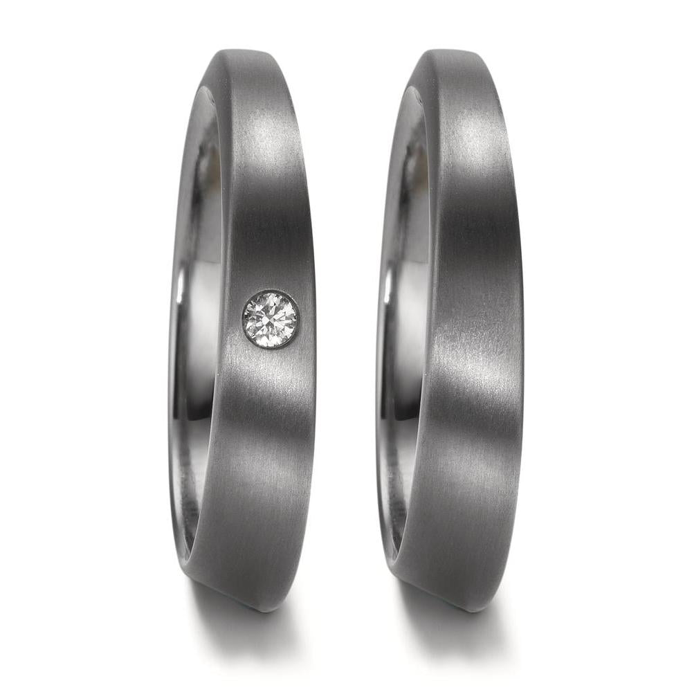 obrączka partnerska tantal 999 Diament 0.03 ct, w-si