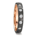 obrączka partnerska węgiel, złoto czerwone 585/14 K Diament 0.25 ct, 5 kamienie, w-si