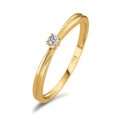 pierścionek zaręczynowy złoto żółte 750/18 K Diament 0.03 ct, w-si