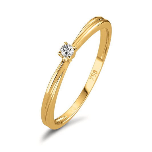 pierścionek zaręczynowy złoto żółte 750/18 K Diament 0.03 ct, w-si