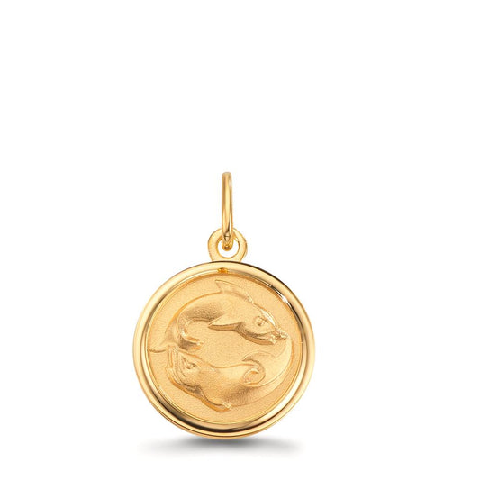 wisiorek z grawerem złoto żółte 375/9 K Znak zodiaku Ryby Ø12 mm
