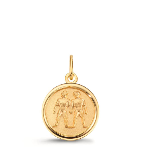 wisiorek z grawerem złoto żółte 375/9 K Znak zodiaku Bliźnięta Ø12 mm