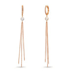 kolczyki koła zatrzaskowe złoto czerwone 750/18 K Diament 0.09 ct, 22 kamienie, tw-si Perła hodowana w wodzie słodkiej, 2 Perły