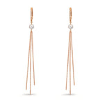kolczyki koła zatrzaskowe złoto czerwone 750/18 K Diament 0.09 ct, 22 kamienie, tw-si Perła hodowana w wodzie słodkiej, 2 Perły