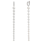 kolczyki koła zatrzaskowe złoto białe 750/18 K Diament 0.12 ct, 12 kamienie, tw-si Perła hodowana w wodzie słodkiej, 28 Perły