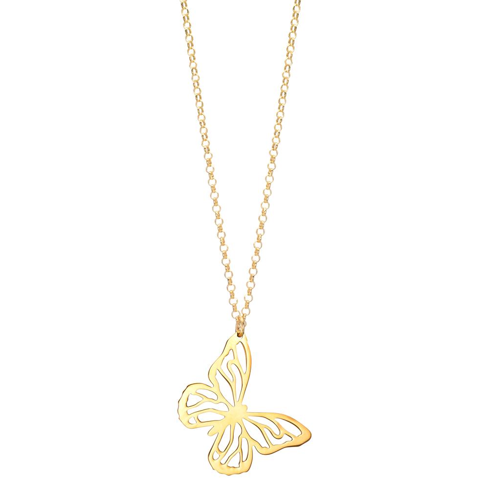 Naszyjnik srebro żółty pozłacany motyl 40-44 cm