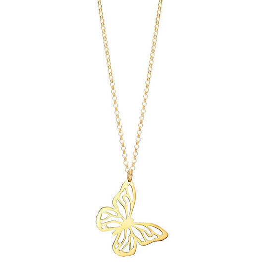 Naszyjnik srebro żółty pozłacany motyl 40-44 cm
