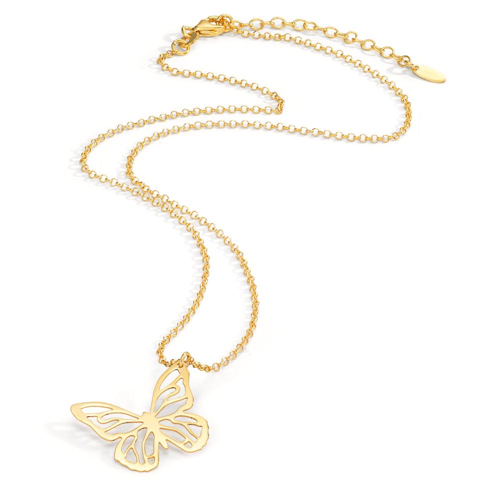 Naszyjnik srebro żółty pozłacany motyl 40-44 cm