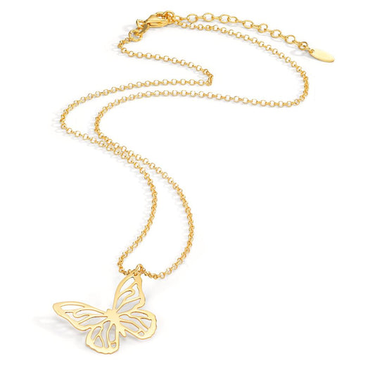Naszyjnik srebro żółty pozłacany motyl 40-44 cm