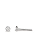 kolczyki wkrętki złoto białe 375/9 K Cyrkonia 2 kamienie Ø3.8 mm