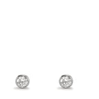 kolczyki wkrętki złoto białe 375/9 K Cyrkonia 2 kamienie Ø3.8 mm