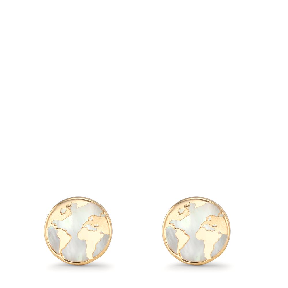 kolczyki wkrętki złoto żółte 750/18 K masa perłowa glob Ø8 mm