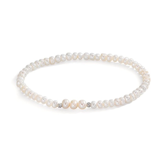 bransoletka stal nierdzewna Perła hodowana w wodzie słodkiej 3.5-4 mm 17 cm