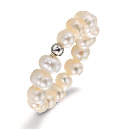 pierścionek stal nierdzewna Perła hodowana w wodzie słodkiej, 4.5 mm