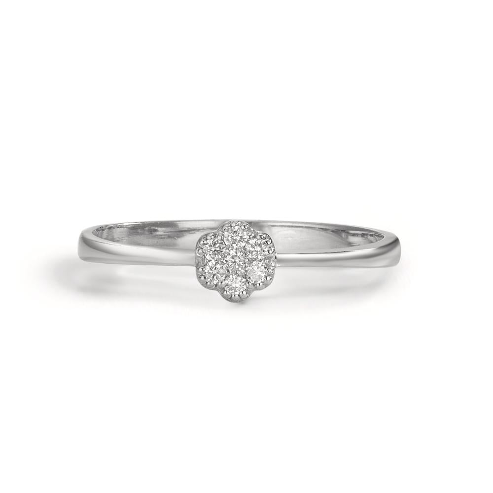 pierścionek złoto białe 750/18 K Diament 0.06 ct, 7 kamienie, w-si