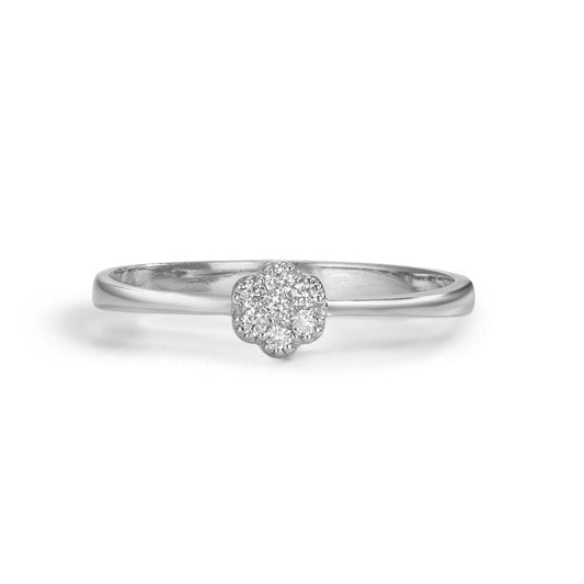 pierścionek złoto białe 750/18 K Diament 0.06 ct, 7 kamienie, w-si