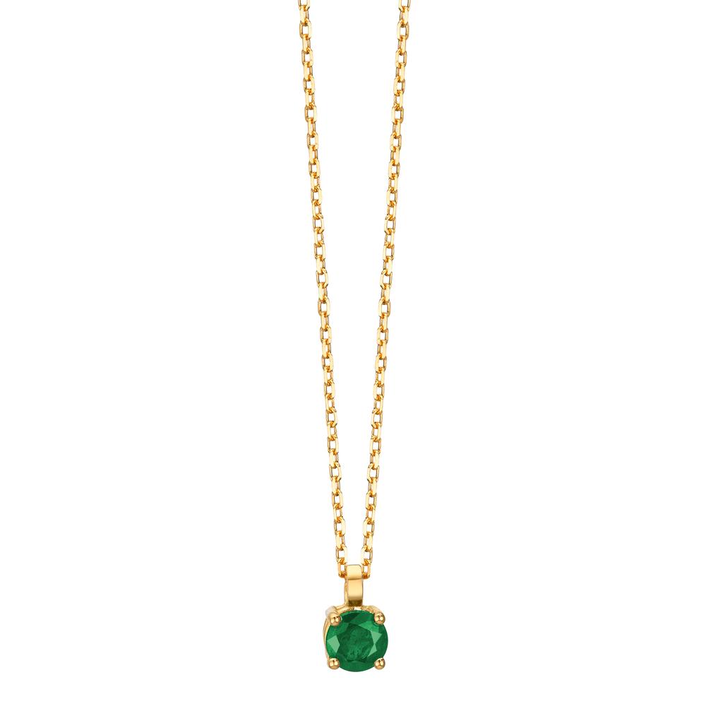 Naszyjnik złoto żółte 750/18 K Szmaragd 0.22 ct 42 cm