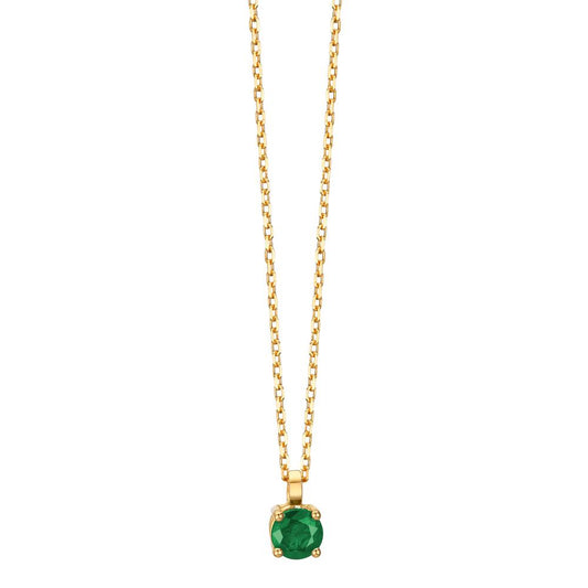 Naszyjnik złoto żółte 750/18 K Szmaragd 0.22 ct 42 cm
