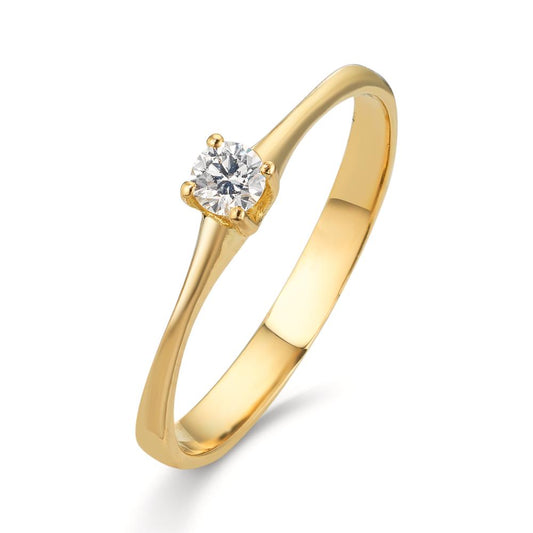 pierścionek zaręczynowy złoto żółte 750/18 K Diament 0.09 ct, w-si
