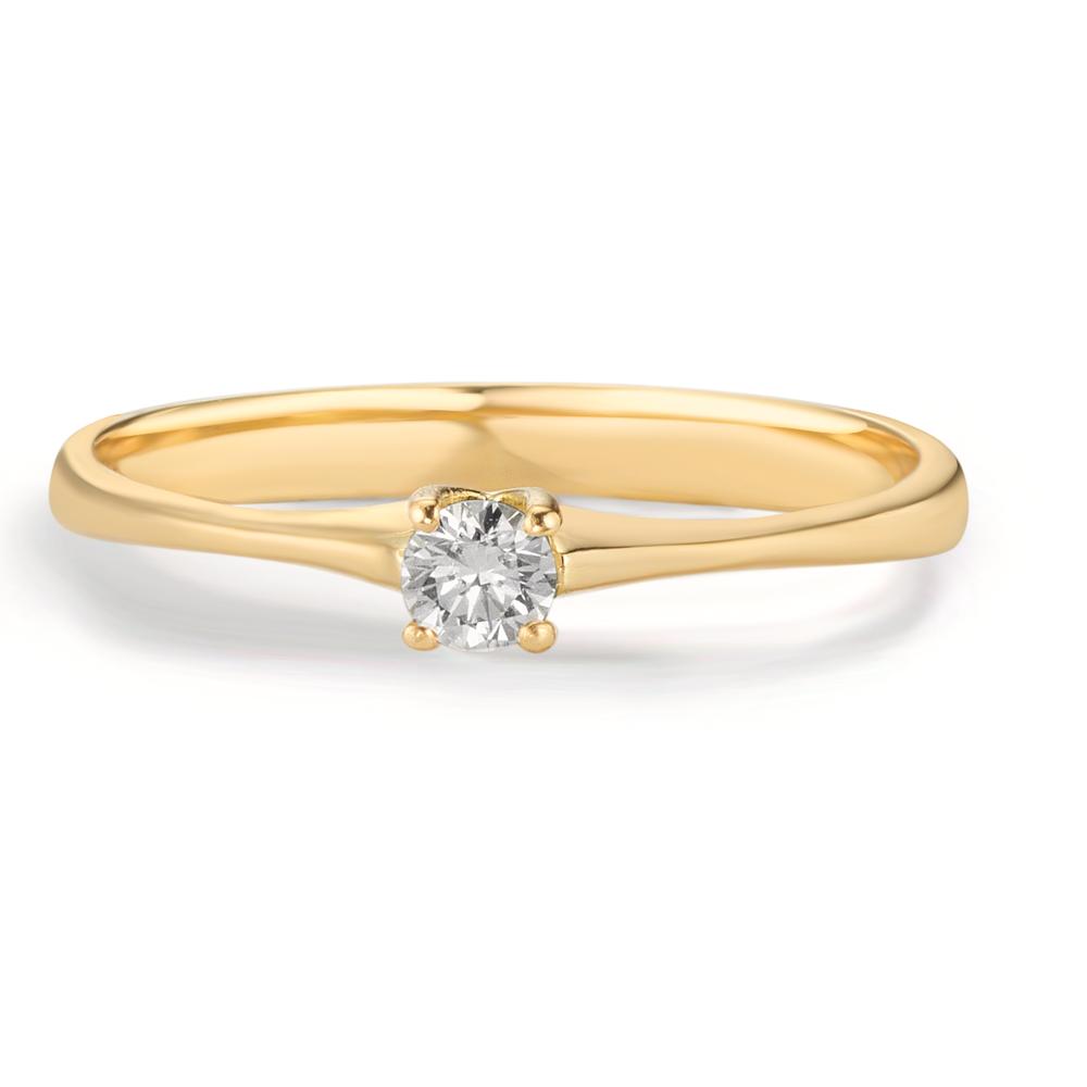 pierścionek zaręczynowy złoto żółte 750/18 K Diament 0.09 ct, w-si