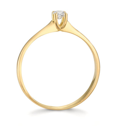 pierścionek zaręczynowy złoto żółte 750/18 K Diament 0.09 ct, w-si