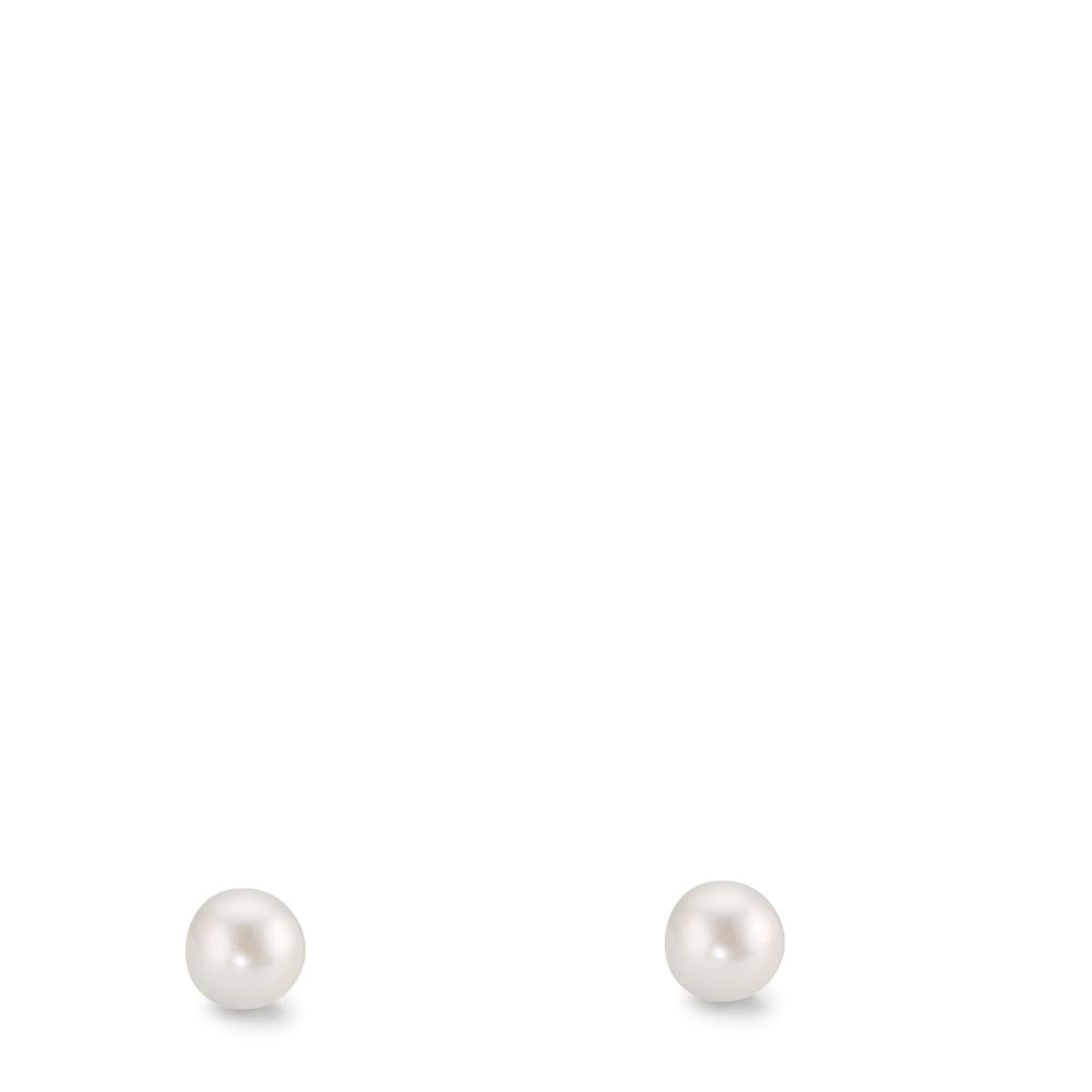 kolczyki wkrętki złoto żółte 375/9 K błyszczące perły, 2 Perły 3-3.5 mm