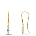 kolczyki wiszące złoto żółte 375/9 K Topaz jasnoniebieski, 2 kamienie