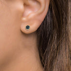 kolczyki wkrętki złoto żółte 375/9 K Topaz London Blue 2 kamienie Ø5 mm
