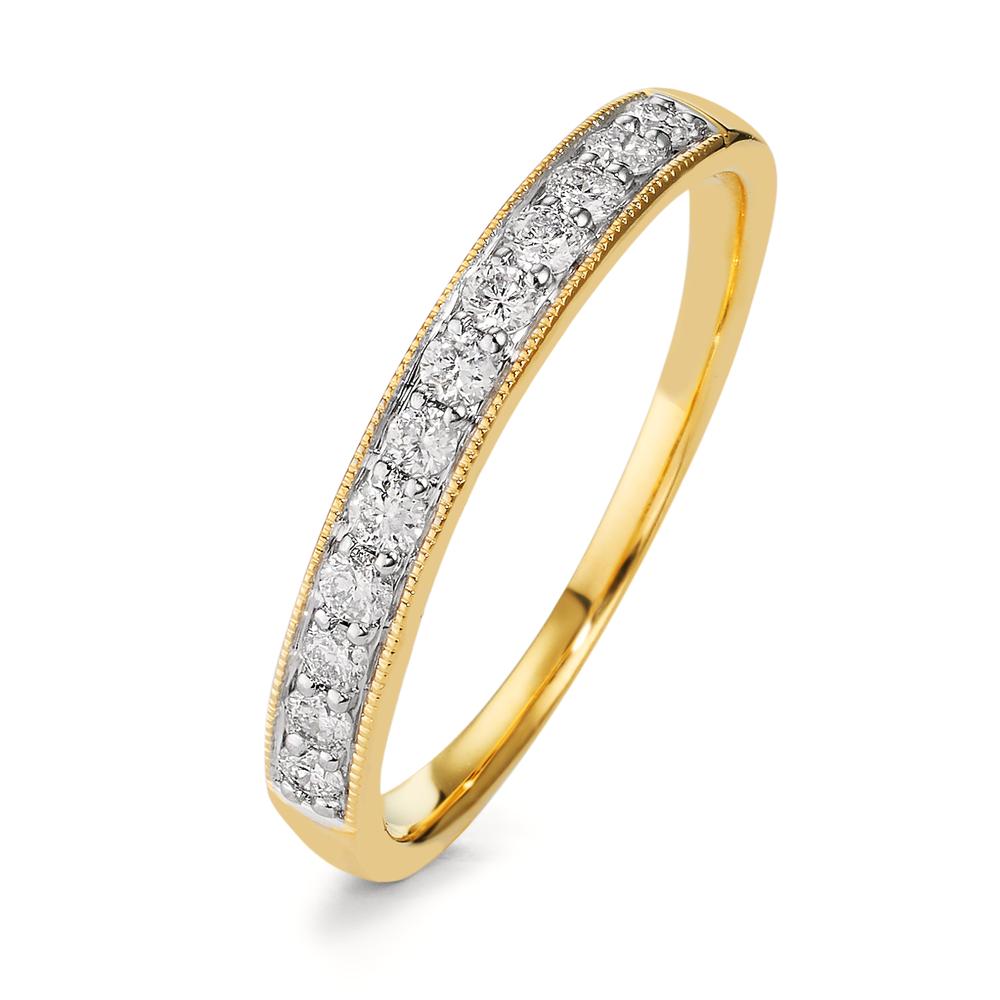 pierścionek pamięci złoto żółte 750/18 K Diament 0.25 ct, 12 kamienie, w-pi3