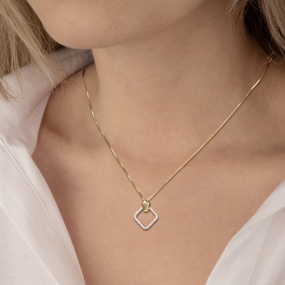wisiorek złoto żółte 750/18 K Diament 0.10 ct, w-si