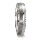 obrączka partnerska stal nierdzewna, tytan Diament 0.09 ct, 6 kamienie, w-si