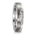 obrączka partnerska stal nierdzewna, tytan Diament 0.045 ct, 3 kamienie, w-si