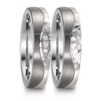 obrączka partnerska stal nierdzewna, tytan Diament 0.045 ct, 3 kamienie, w-si