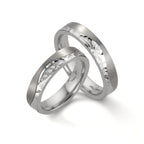 obrączka partnerska stal nierdzewna, tytan Diament 0.045 ct, 3 kamienie, w-si