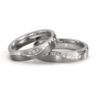 obrączka partnerska stal nierdzewna, tytan Diament 0.045 ct, 3 kamienie, w-si