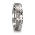 obrączka partnerska stal nierdzewna, tytan Diament 0.05 ct, 5 kamienie, w-si
