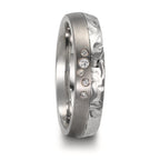 obrączka partnerska stal nierdzewna, tytan Diament 0.05 ct, 5 kamienie, w-si